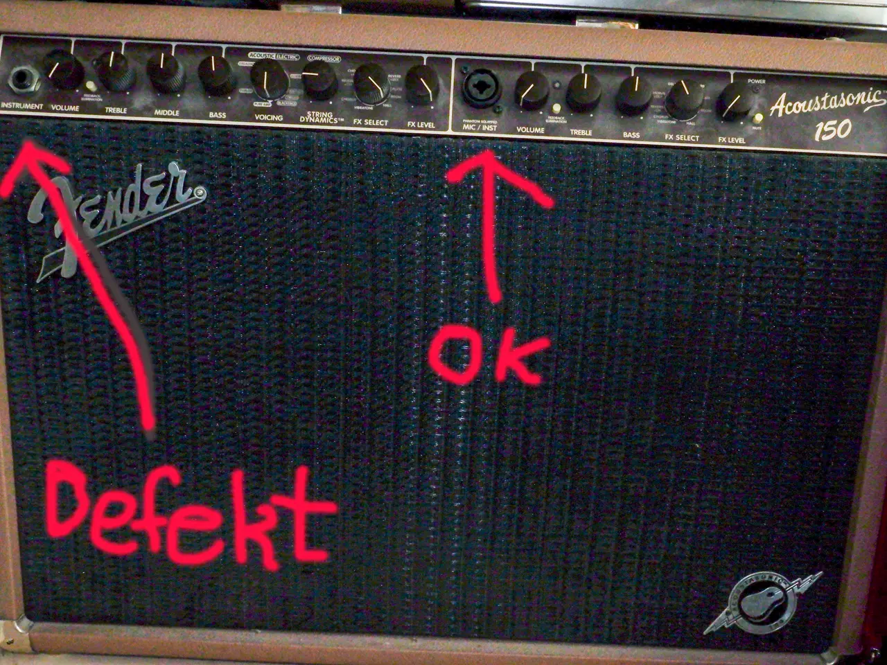 Billede 1 - Fender Acoustasonic 150 -defekt i den højre kanal.