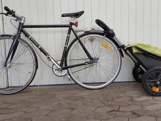 3 gears voksen herrecykel m. tailer.