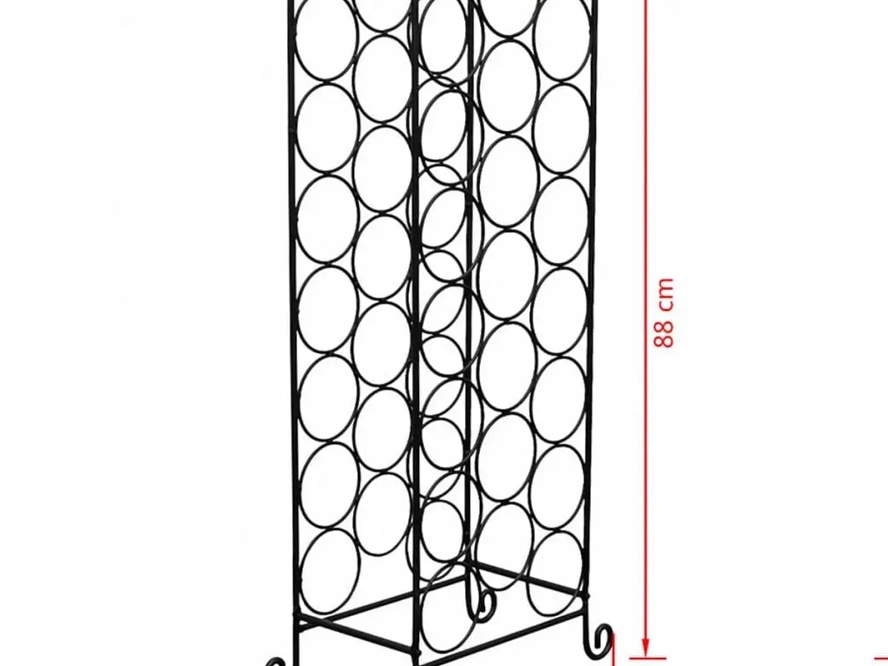 Billede 5 - Vinreol i metal til 21 flasker - sort, 88 × 34 × 20 cm