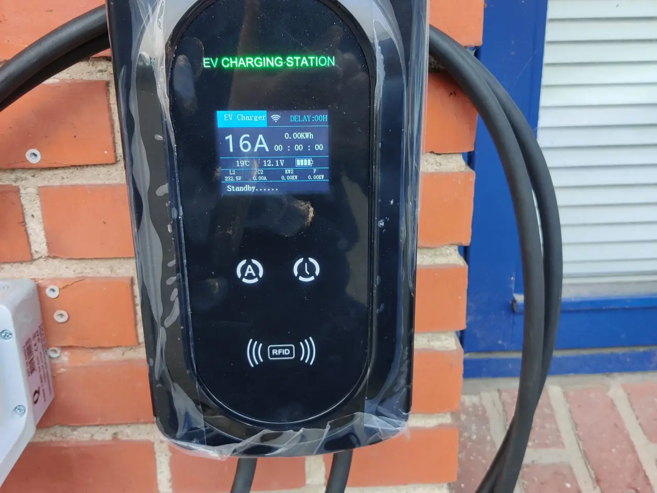 Billede 5 - Elbil oplader 8-16A med LCD display, RFID kort, app styring og 5 meter kabel