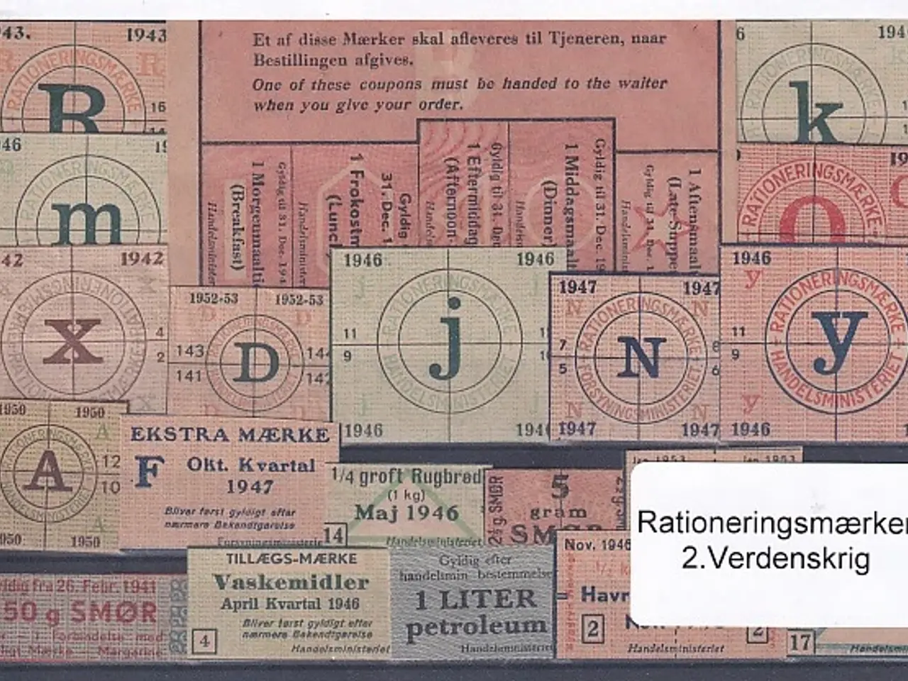 Billede 1 - Rationeringsmærker - 2. Verdenskrig