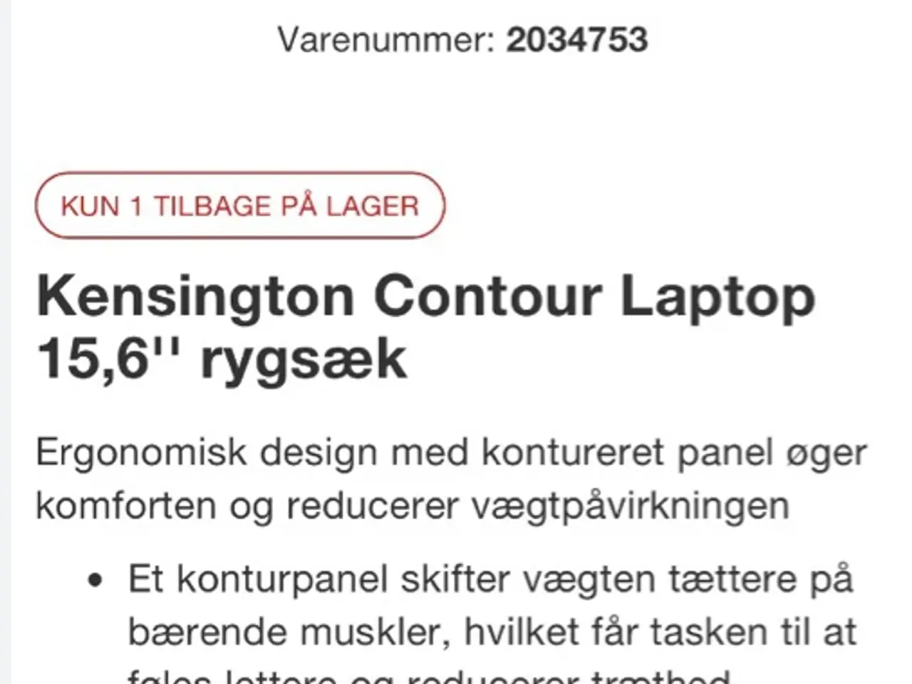 Billede 3 - KENSINGTON CONTOUR computer rygsæk
