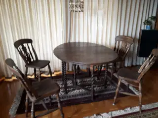4 stk gl. engelsk pubstole