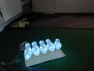 5 stk akrylfugle med Led og clips