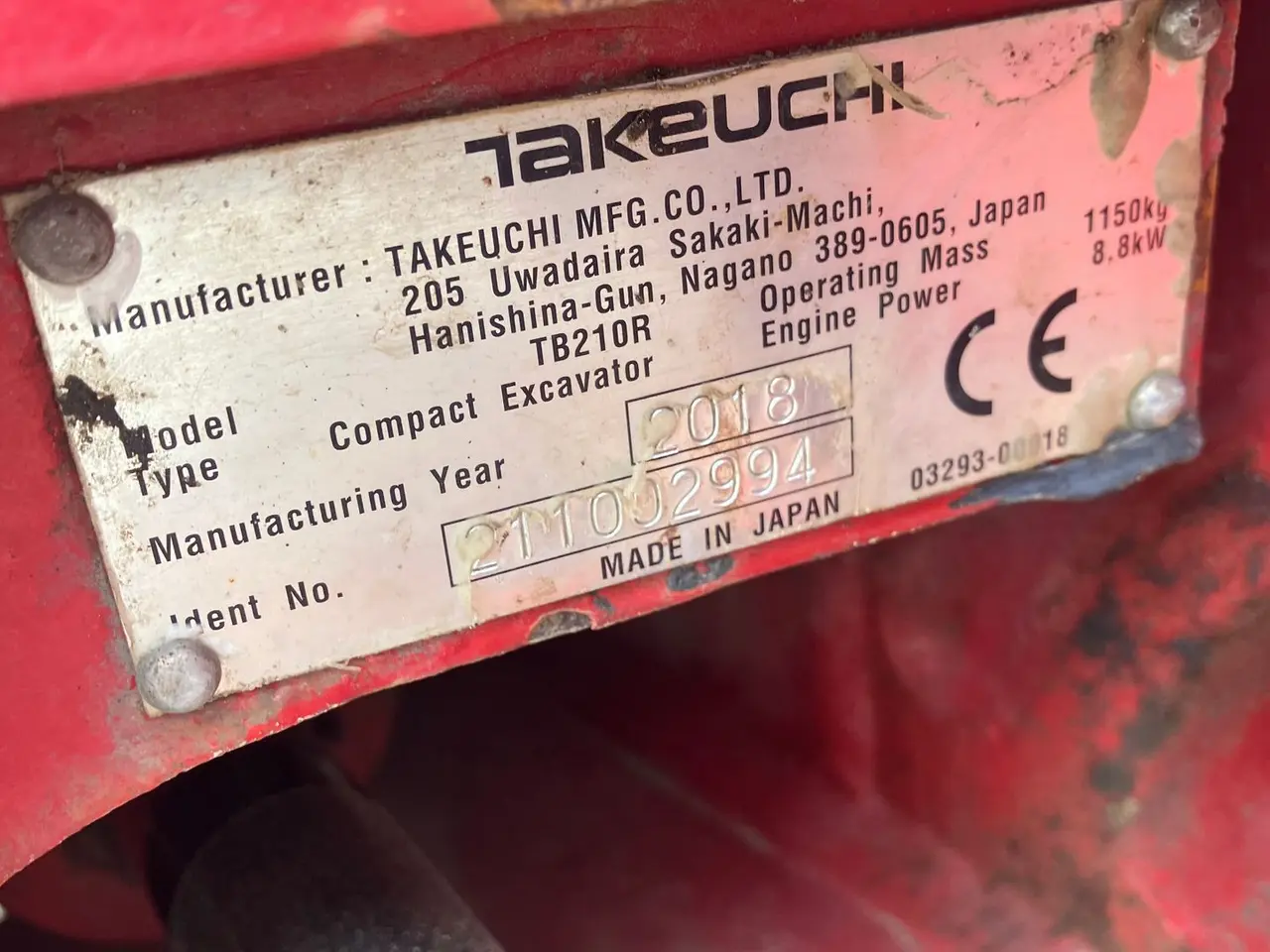 Billede 4 - Takeuchi TB210R Takeuchi TB210 årg 2018.1281 timer.