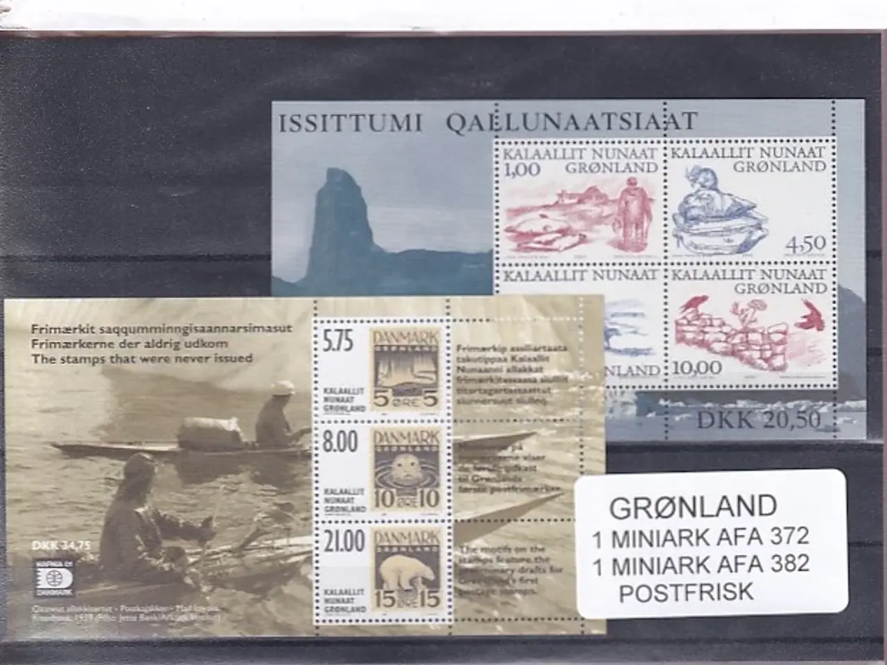 Billede 1 - Grønland - 2 Miniark AFA 372 - AFA 382 - Postfrisk
