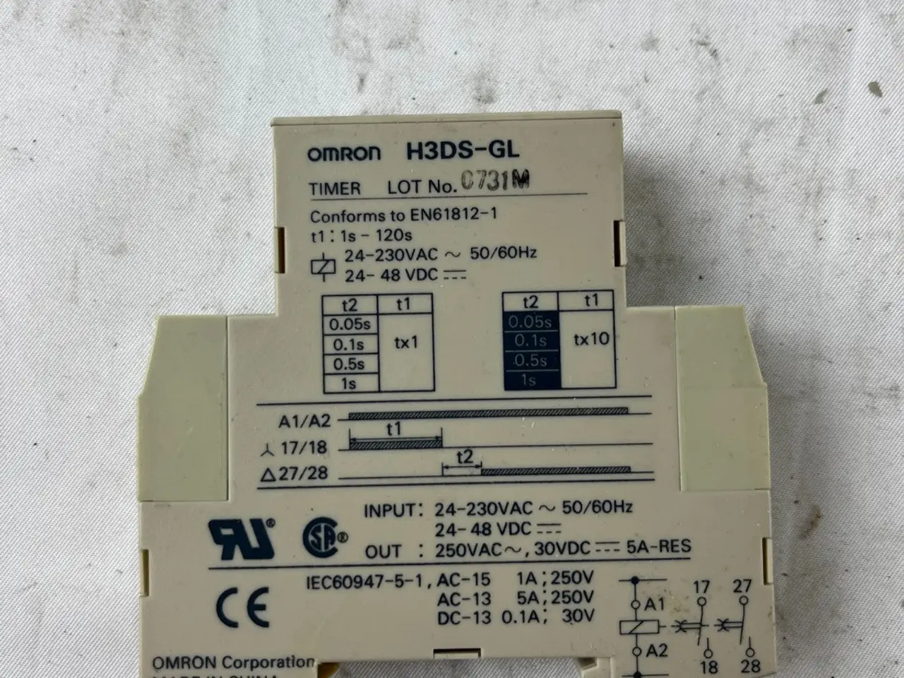 Billede 5 - Omron H3DS-GL Timer relæ 24-230VAC 24-48VDC DIN