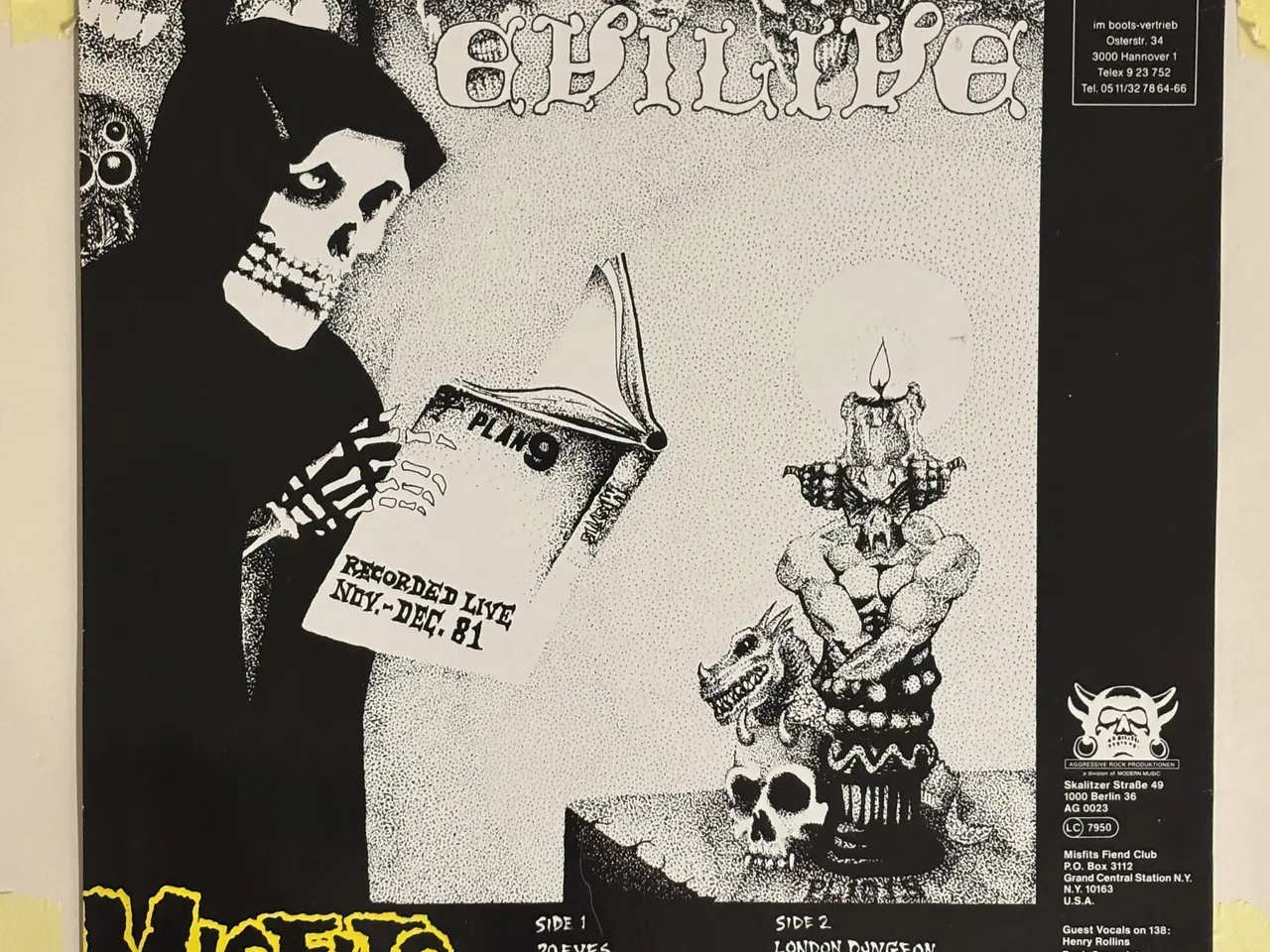 Billede 2 - Misfits – Evilive 12" Vinyl LP Horror Punk