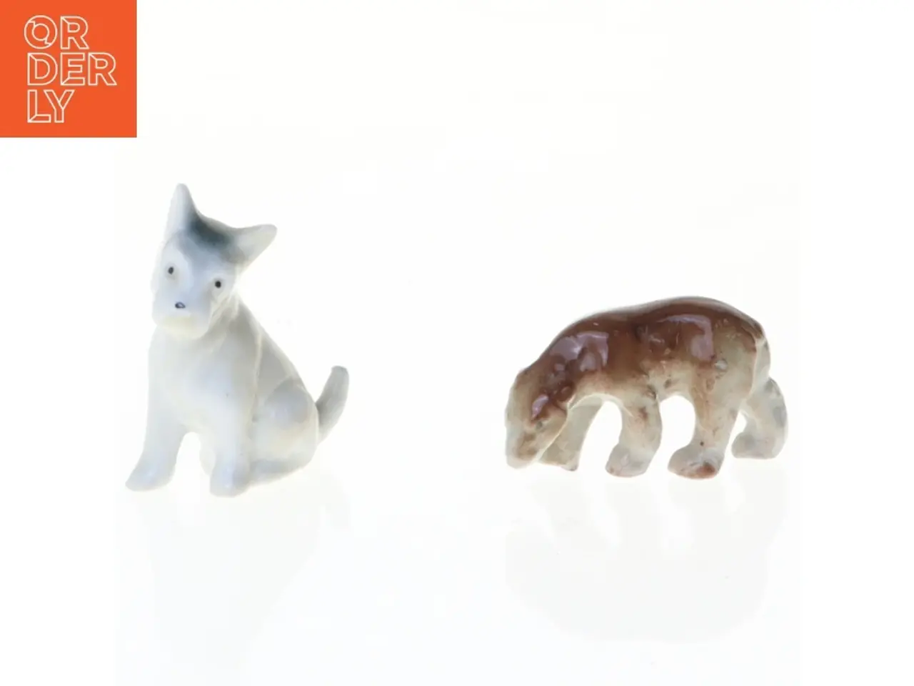Billede 1 - Porcelænsfigurer af hunde (str. 5 x 4 cm og 4 x 2 cm)