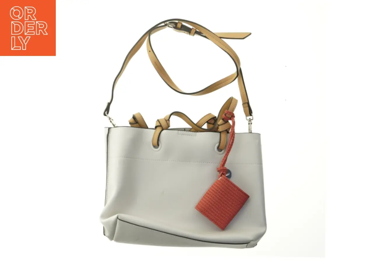 Billede 1 - Hvid håndtaske med rem (str. 32x24 cm)