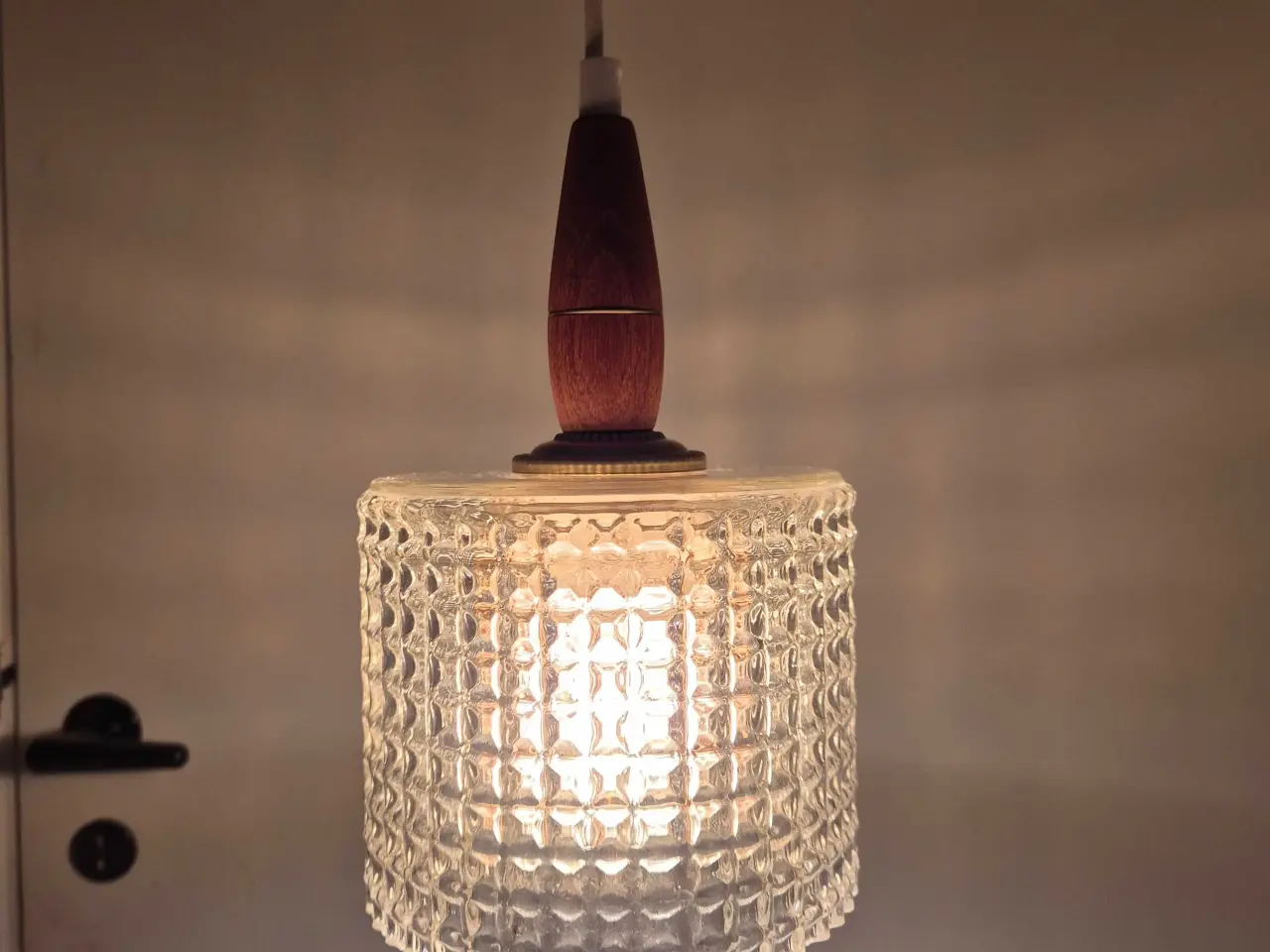 Billede 3 - Retrolampe i glas og teak