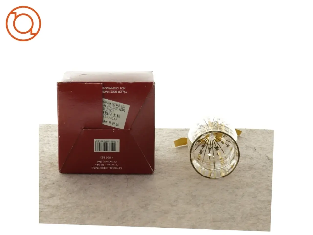 Billede 2 - Julepynt, Golden Christmas glasklokke fra Holmegaard (str. 9 x 7 cm)