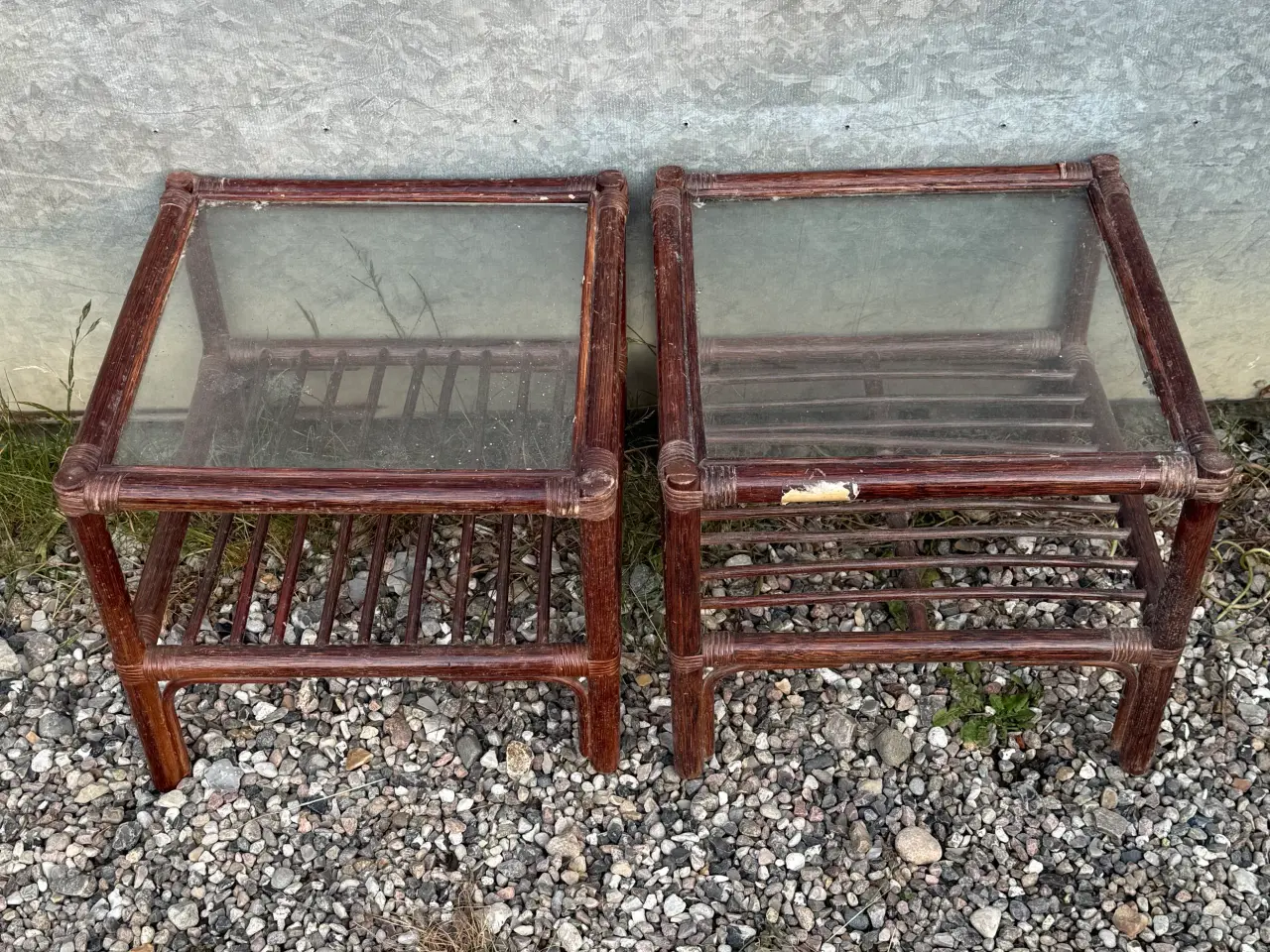 Billede 2 - To Vintage sengeborde i bambus.