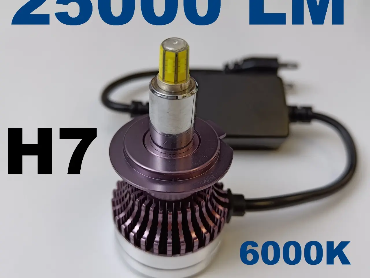Billede 1 - NY! H7 25000LM Super Stærk 6-Sidet LED Pærer