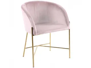 Nelson armstol - Rosa velour/Guld