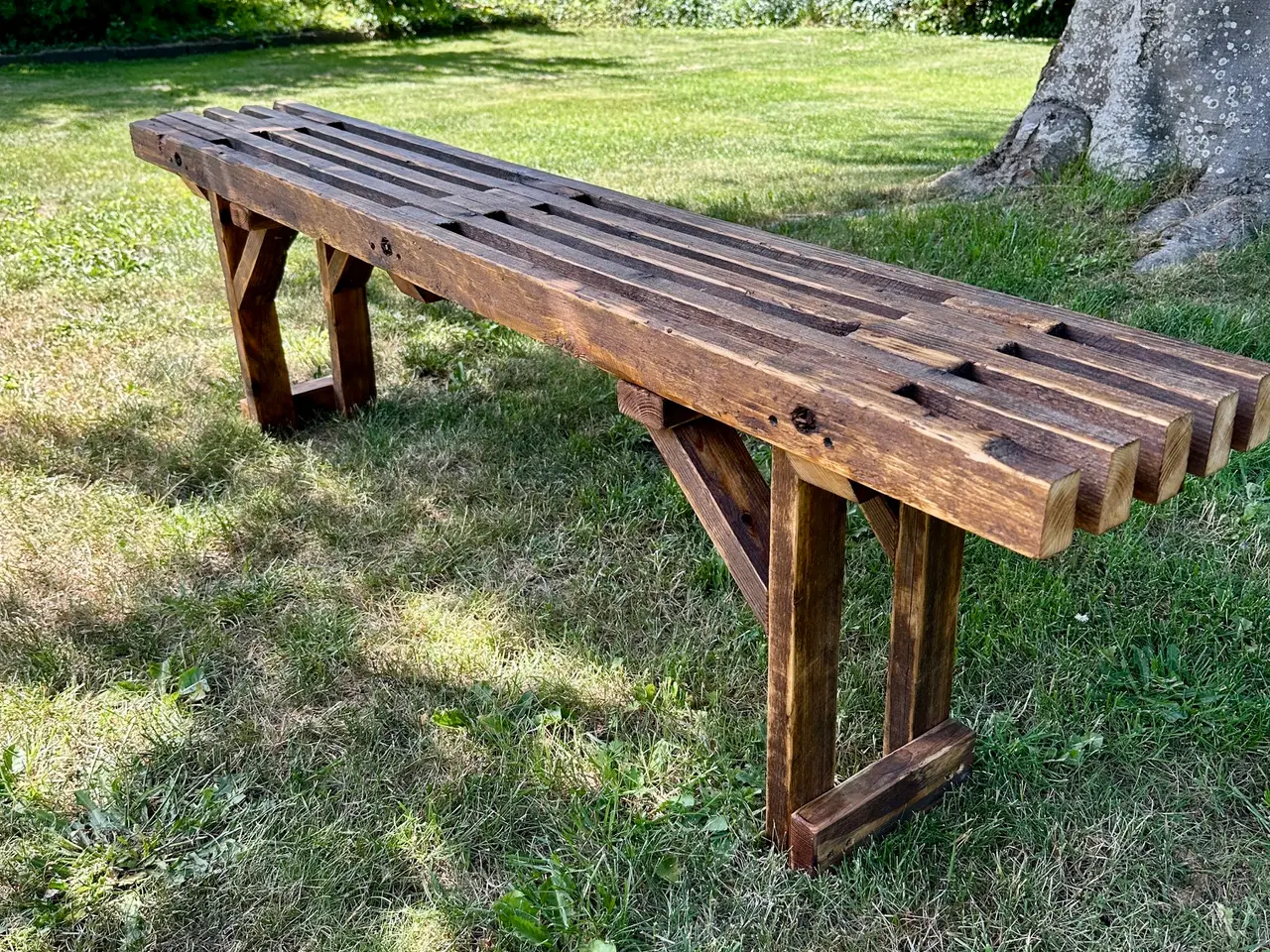 Billede 1 - Håndlavet designerbænk i genbrugstræ