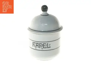 Hvid kanelkrukke med låg fra Kahla (str. Ø 7x11,5 cm)