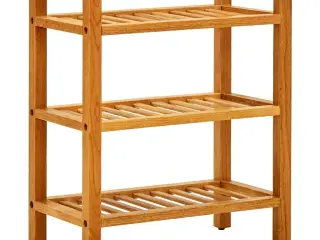 Skostativ med 3 hylder 50x27x60 cm massivt egetræ