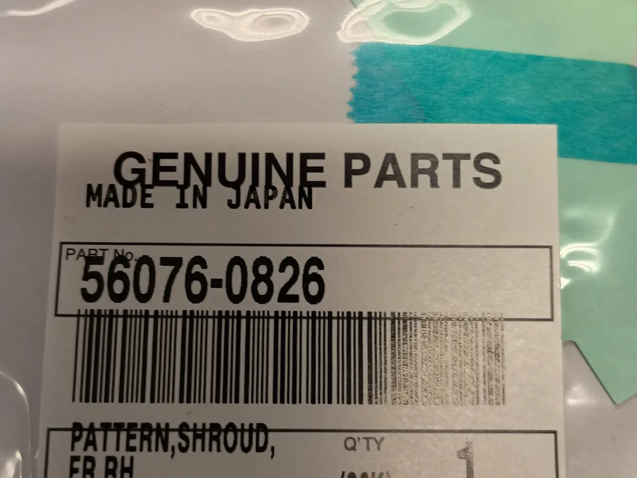 Billede 2 - Kawasaki staffering, PATTERN,SHROUD,FR,RH