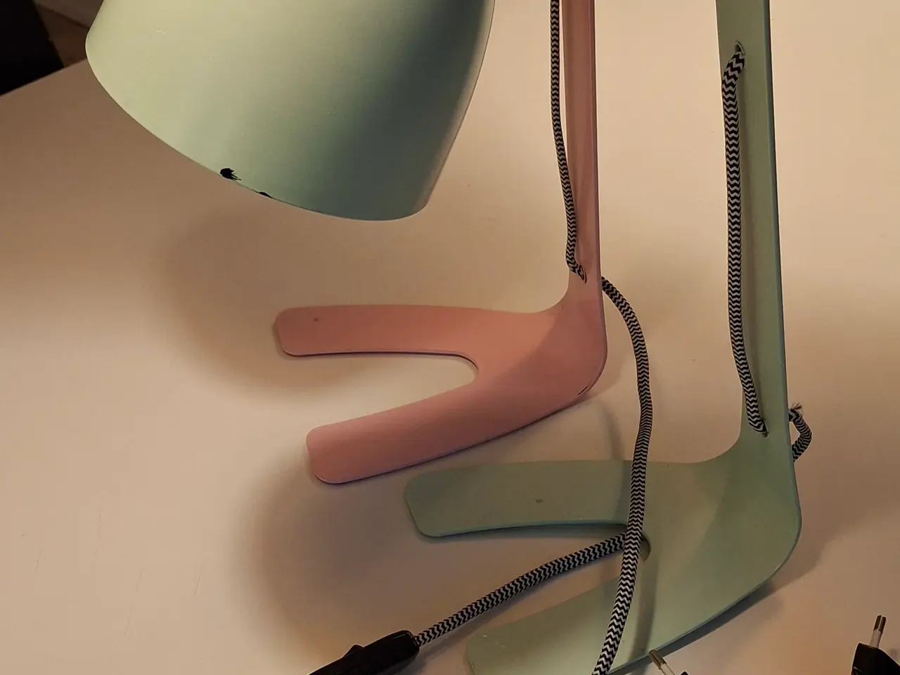 Billede 2 - Bordlamper med stofledning