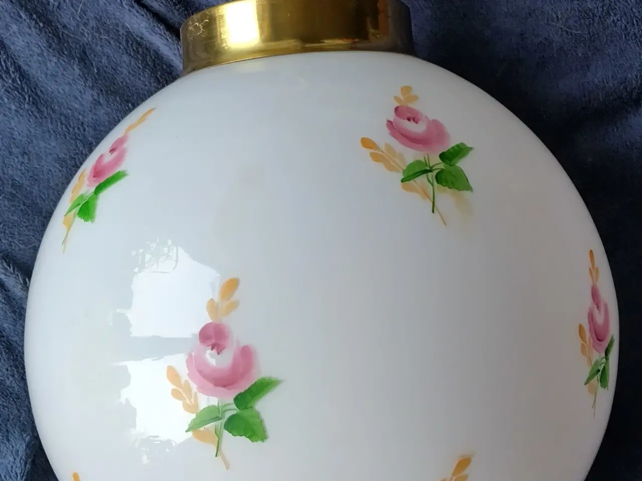 Billede 2 - Håndmalet glaskugle loftlampe