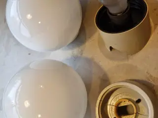 Opal kugleglas, 2 stk med sokkel