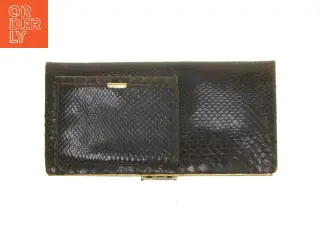 Brun clutch retro i slangeskind (str. 25x12,5 cm)