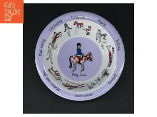 Børne tallerken og skål med hestetema fra Pony Club (str. Ø. 17,5 cm)