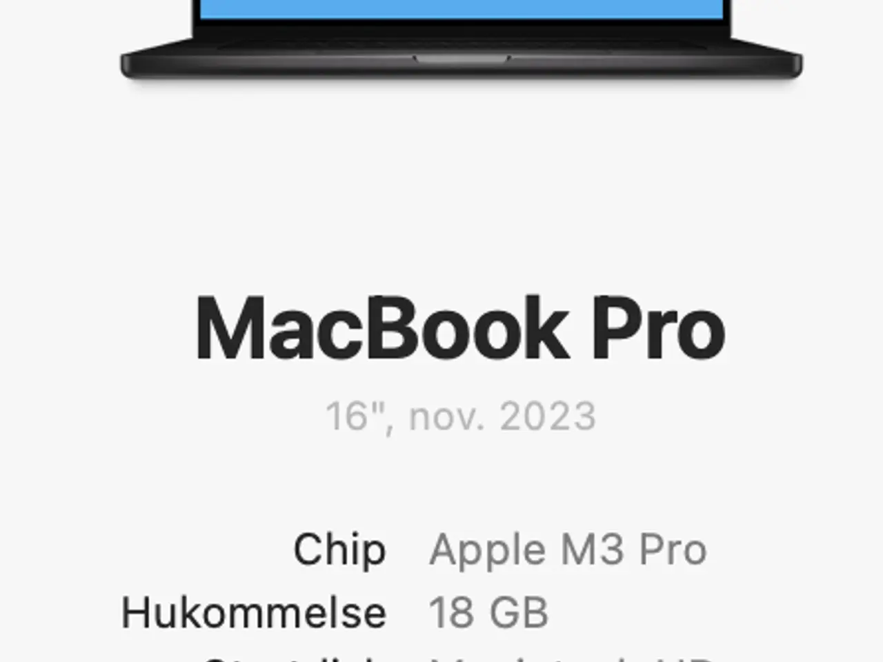 Billede 3 - MacBook Pro 16” M3 Pro – 18 GB RAM - Nov. 2023