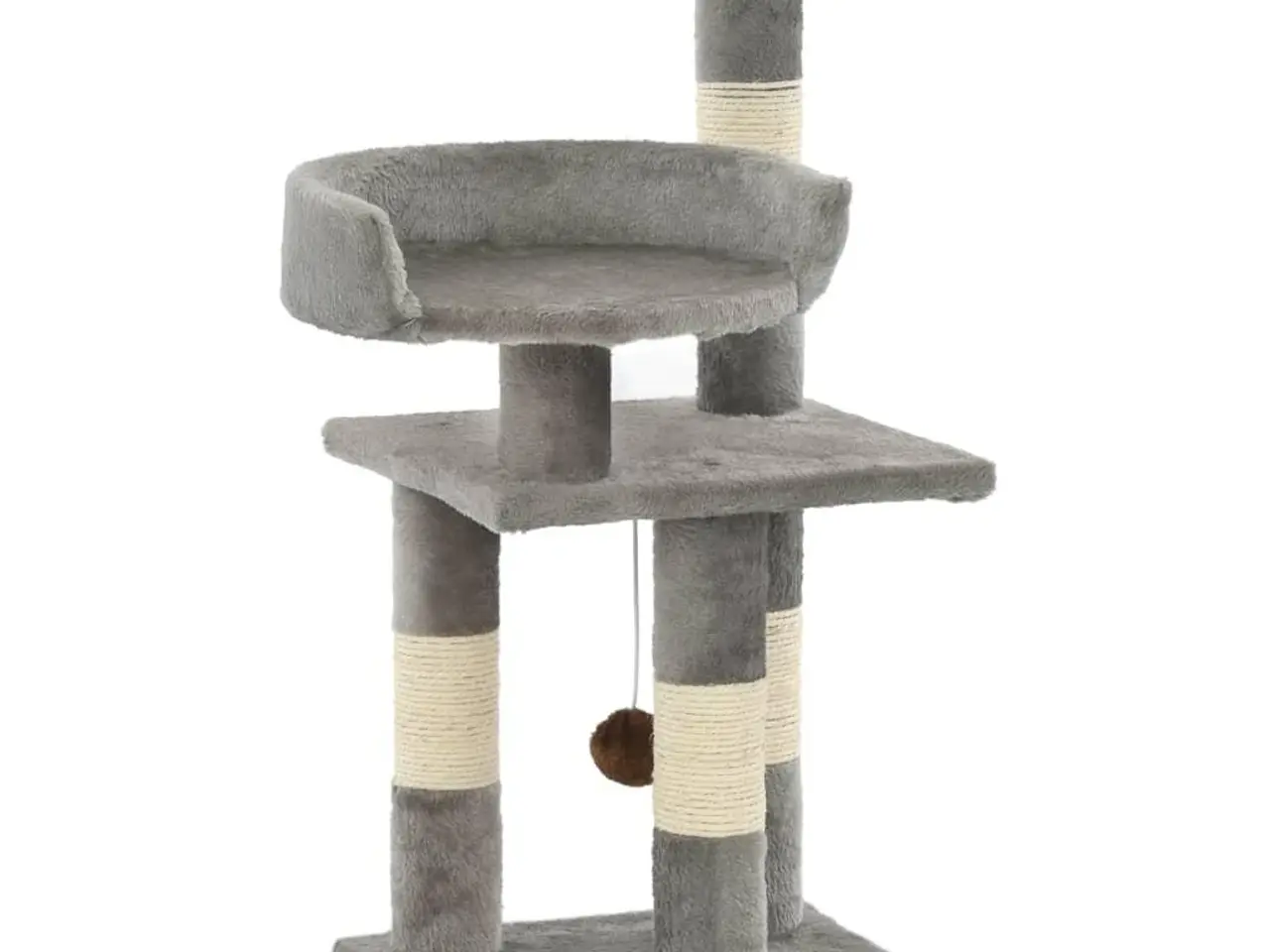 Billede 1 - Kradsetræ til katte med sisal-kradsestolper 65 cm - grå