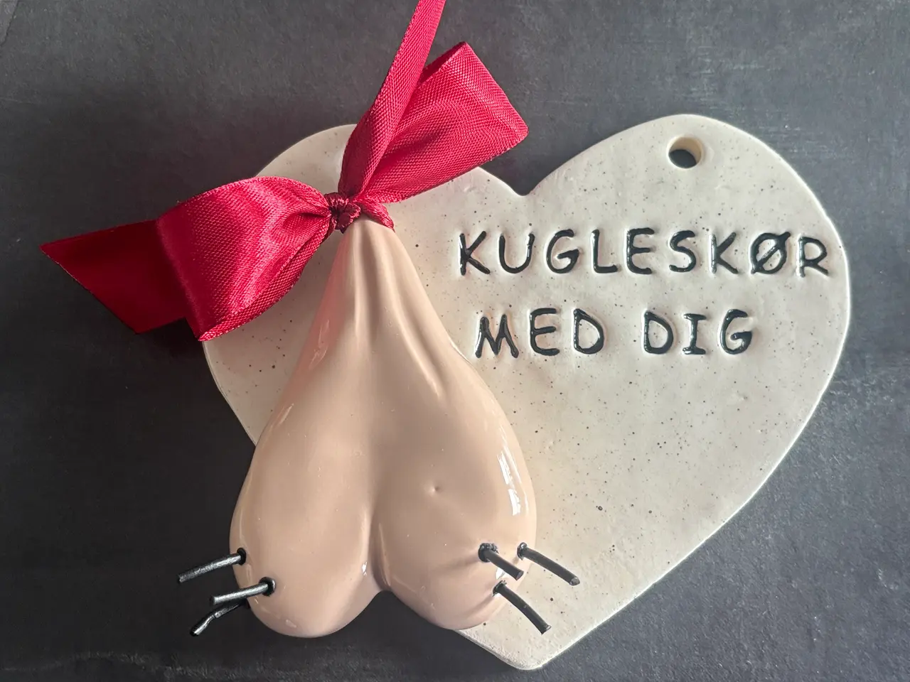 Billede 1 - Kugleskør med dig eller nuts about you hjerte 