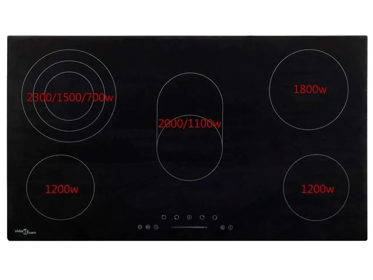 Billede 4 - Keramisk kogeplade med 5 zoner - Touch Control 8.500 W, 77 cm