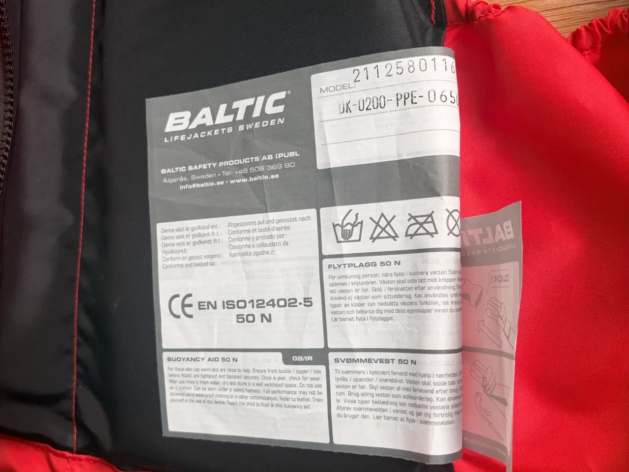Billede 3 - 50-70kg redningsvest rød