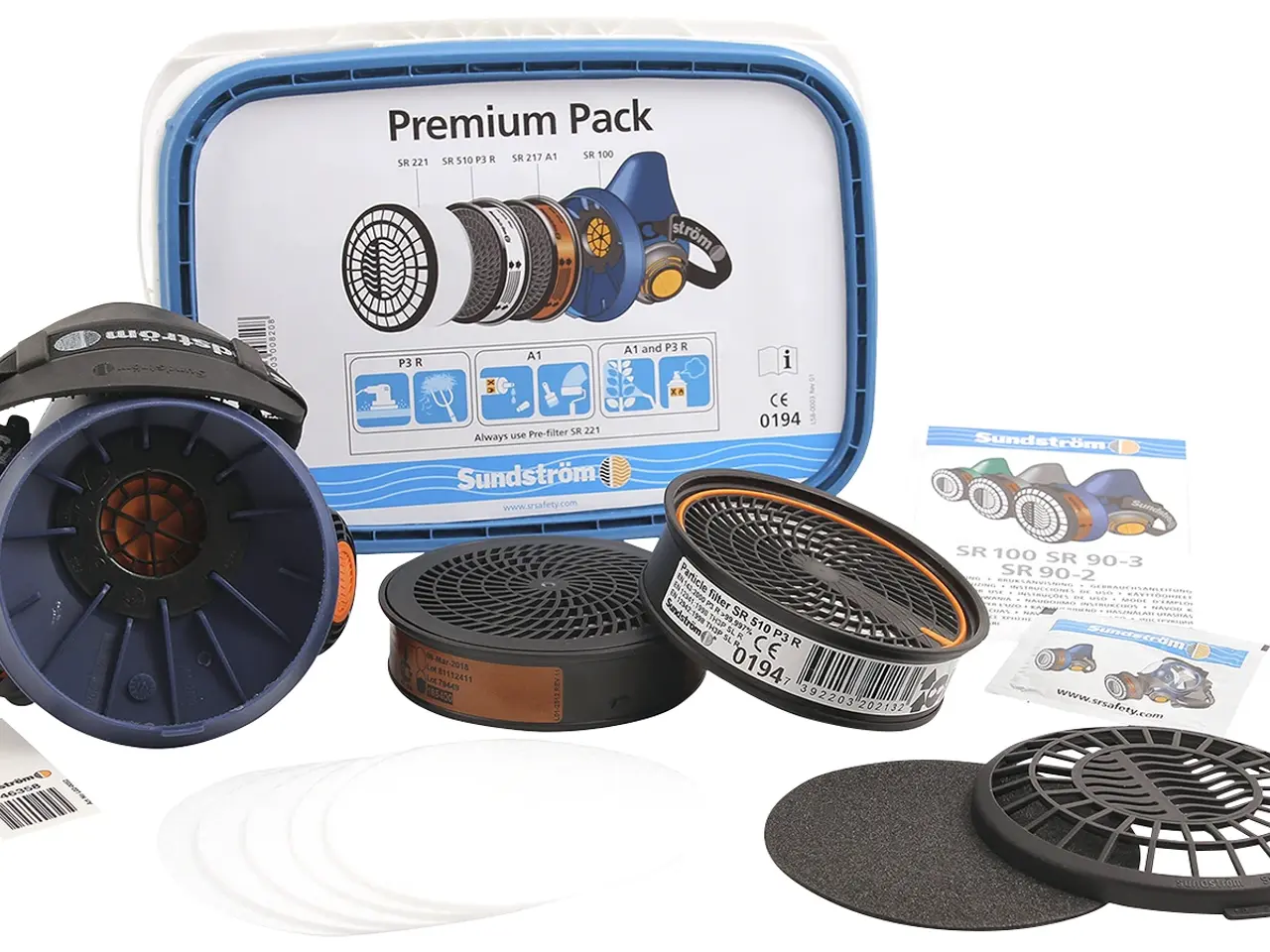 Billede 1 - Halvmaske SR 100 M/L premium pack inkl. P3 og A1 filter