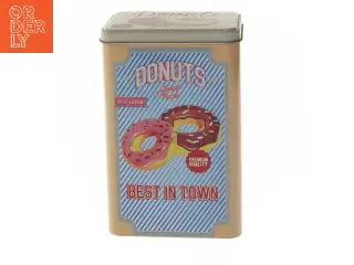 Metal dåse med donut-design (str. 20x13 cm)