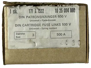LK-NES 171A7532 DIN 3 Cartridge sikringer 500A