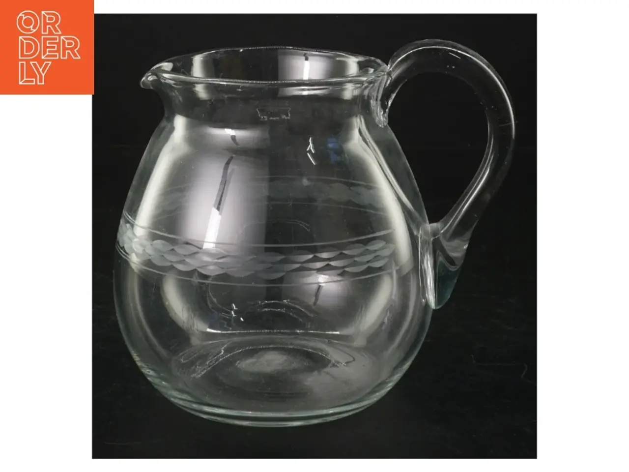 Billede 1 - Retro Glasvandkande (str. H. 13 cm. ø. 13,5 cm)