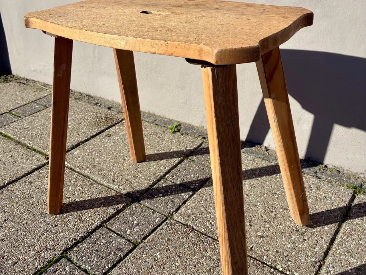 Billede 1 - Vintage skammel i egetræ