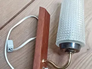 Spejl-lampe, teak, retro
