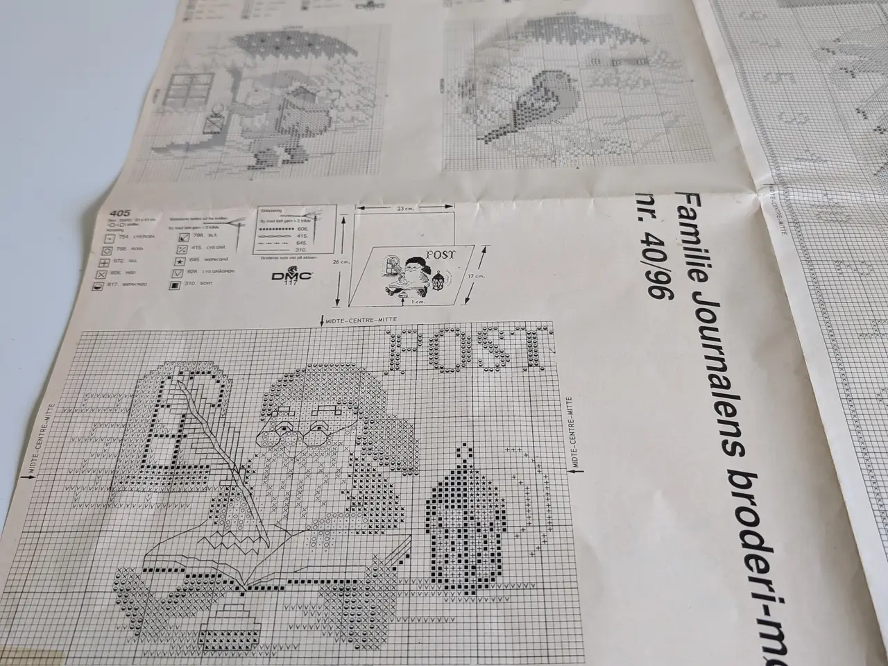 Billede 1 - Mønsterark fra Familie Journal nr 40/96 broderi