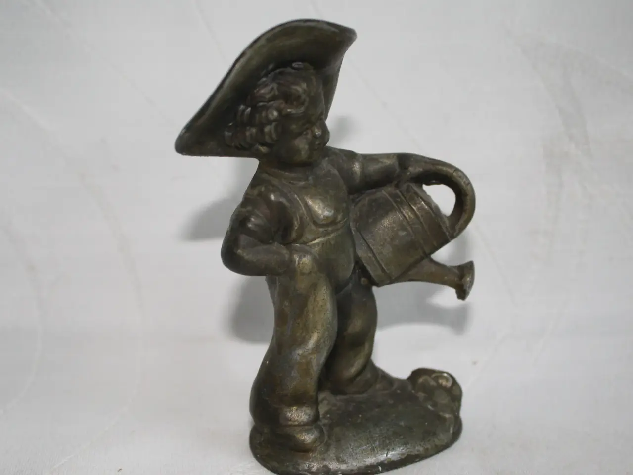 Billede 6 - Bronzefigur, barn med vandkande