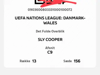 Tre biletter til Danmark mod Wales Nations League