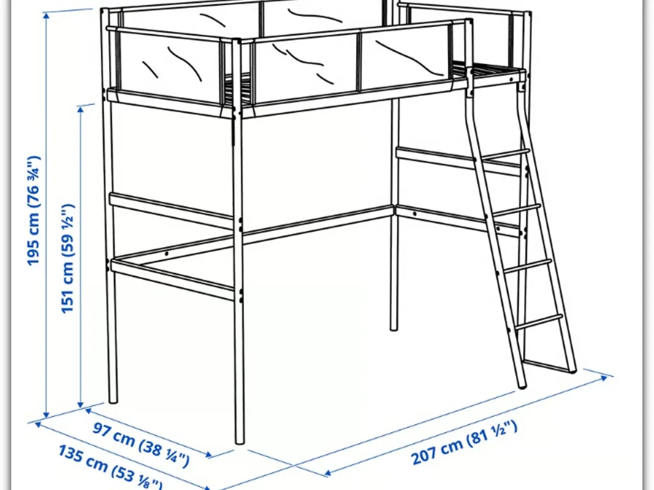 Billede 2 - Højseng, Ikea Vitval med madras