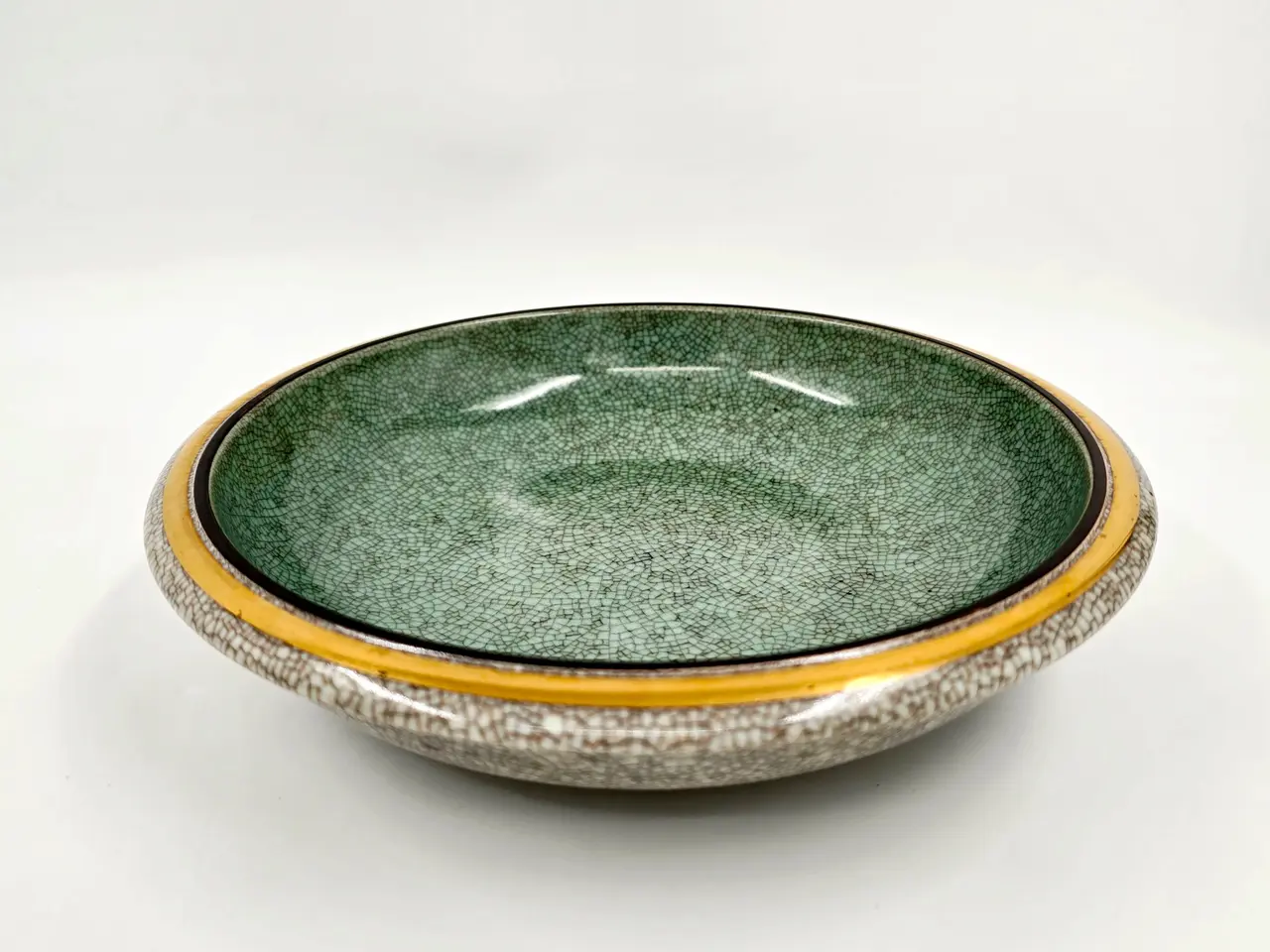 Billede 1 - Royal Copenhagen Krakele Grøn Skål nr. 457-2528. sortering 3