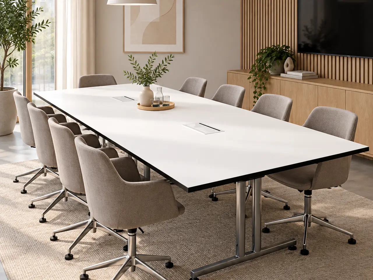 Billede 2 - Brunner Torino Bord - Hvid/Krom Stel 300x140x74cm