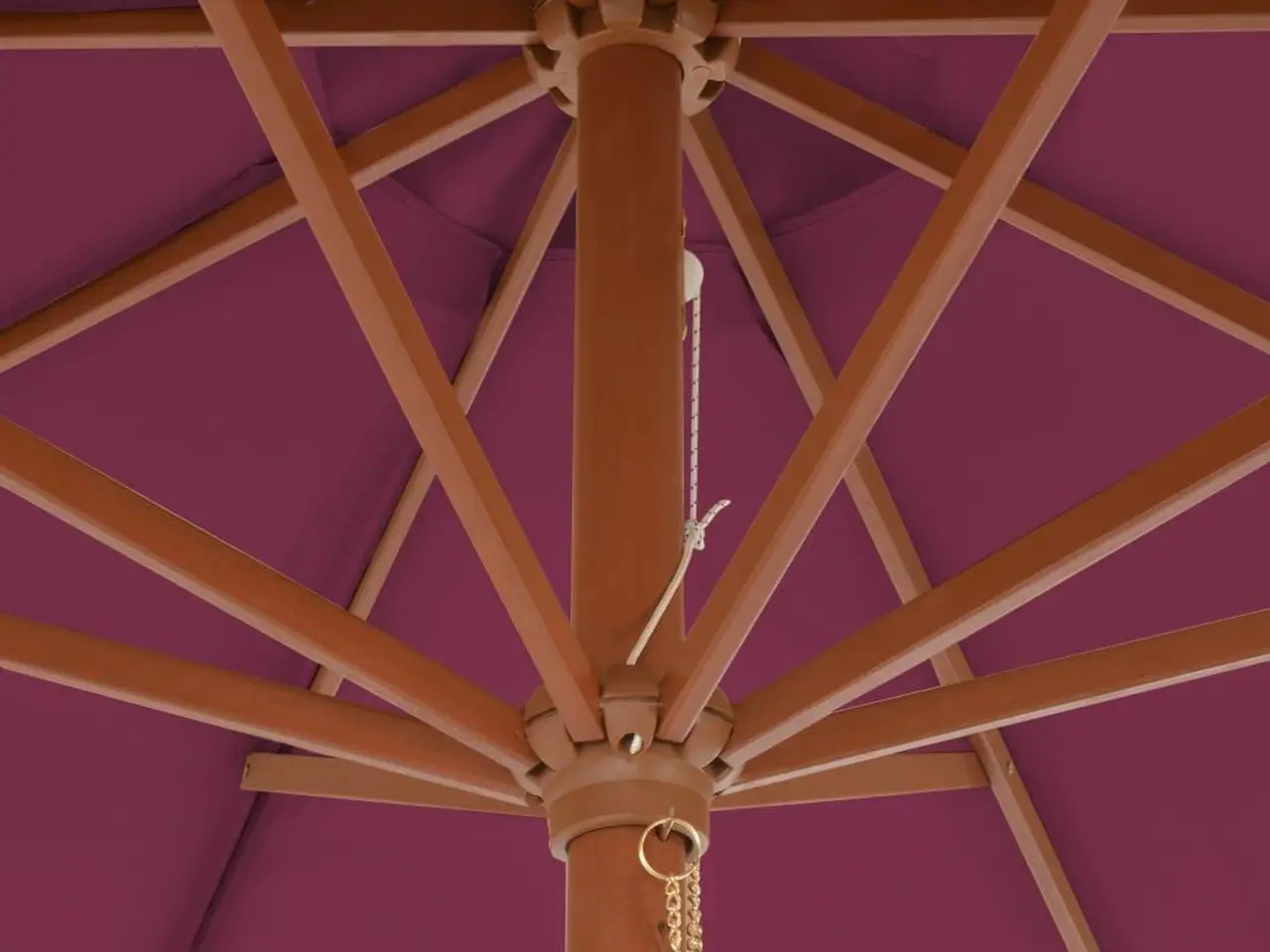 Billede 5 - Parasol 300 cm træstang bordeauxrød