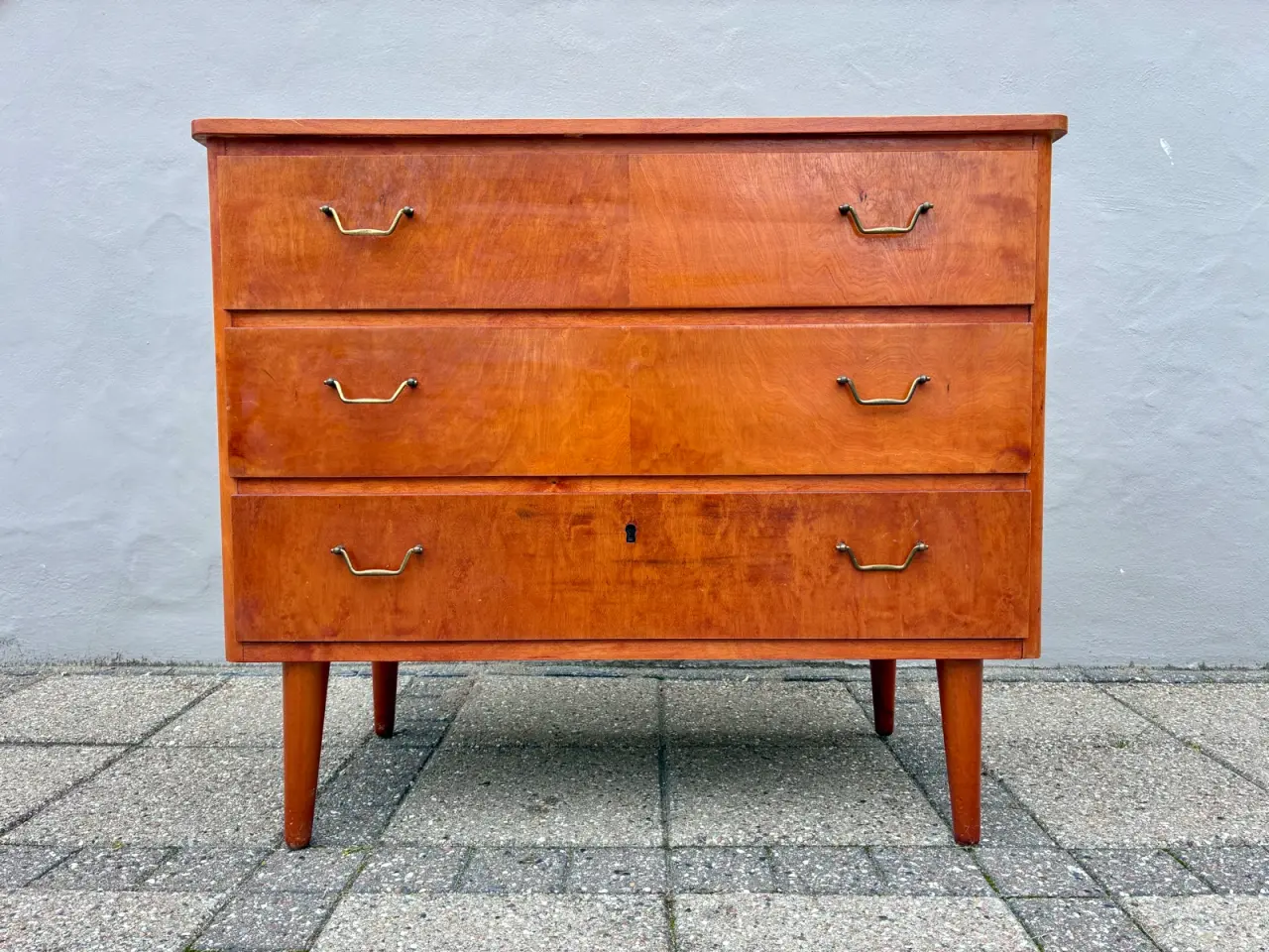 Billede 1 - Dansk vintage kommode . 3 skuffer Messinggreb