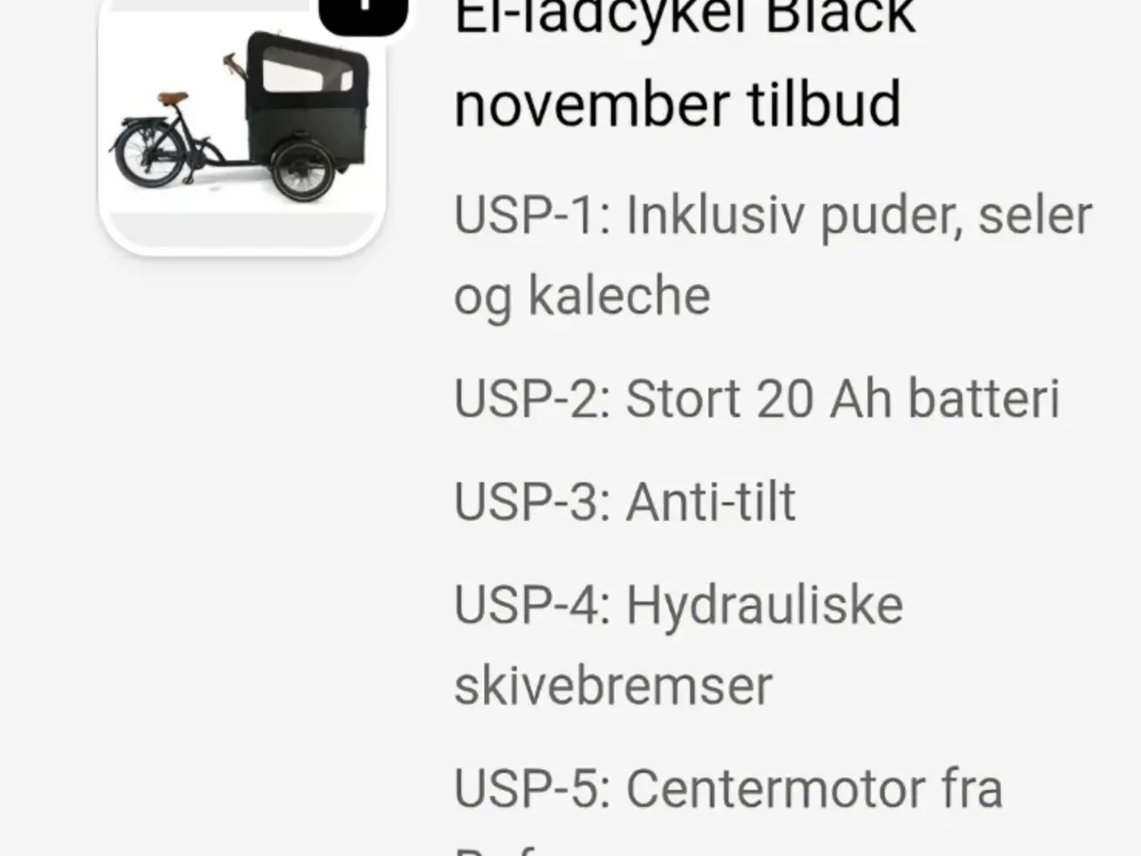 Billede 10 - Ladcykel Eventyrcykel centermotor