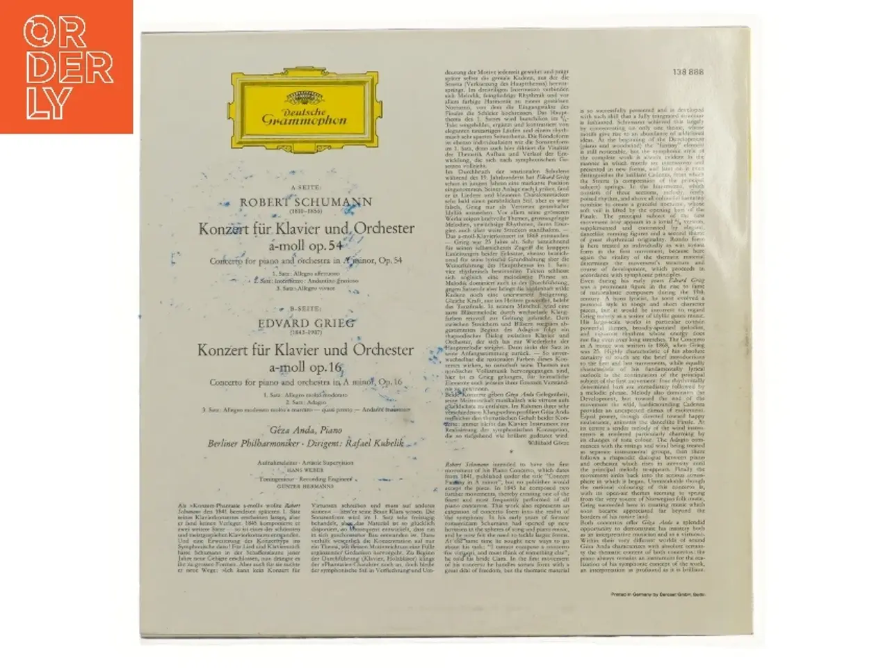 Billede 2 - LP af Robert Schumann og Edvard Grieg