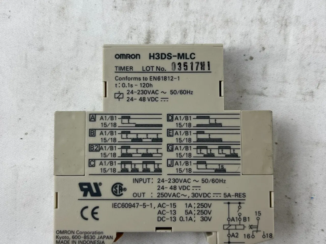 Billede 4 - Omron H3DS-MLC Multifunction Timer relæ 24-230VAC